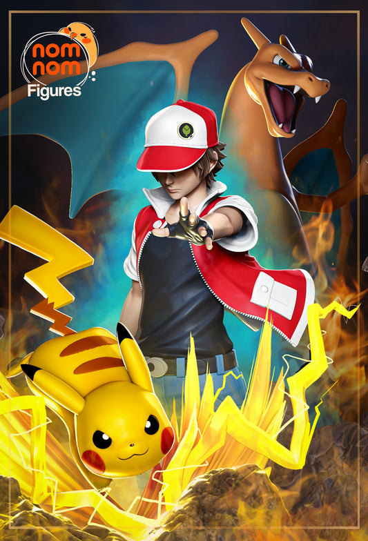 Ash with pikachu and Charizard Diorama - Nomnom