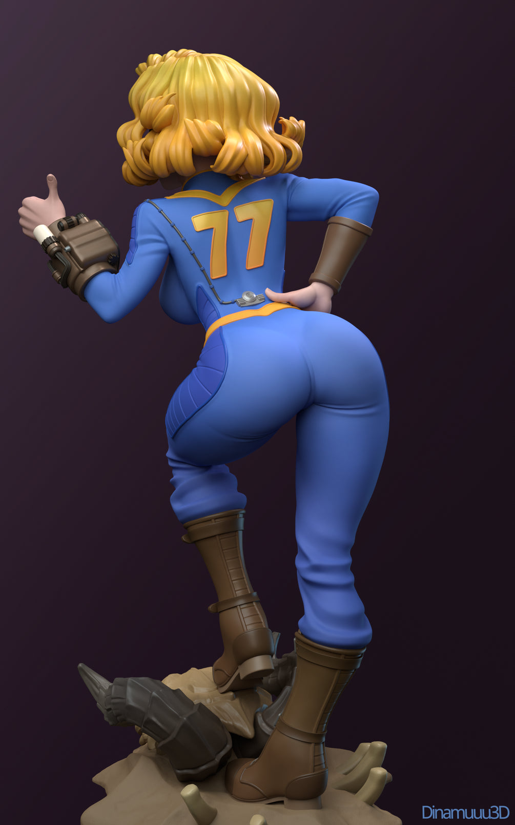 Vault Girl | Fallout Video Game | diNamuuu3D Fanart Sculpture Figurine | 8 Inch Resin