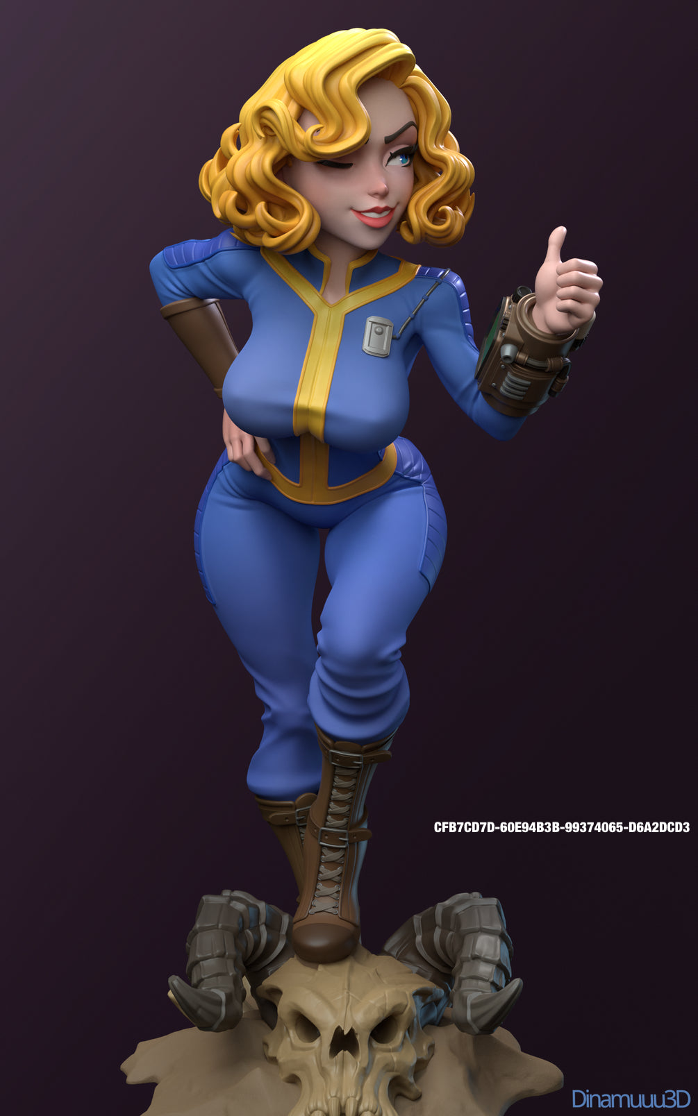 Vault Girl | Fallout Video Game | diNamuuu3D Fanart Sculpture Figurine | 8 Inch Resin