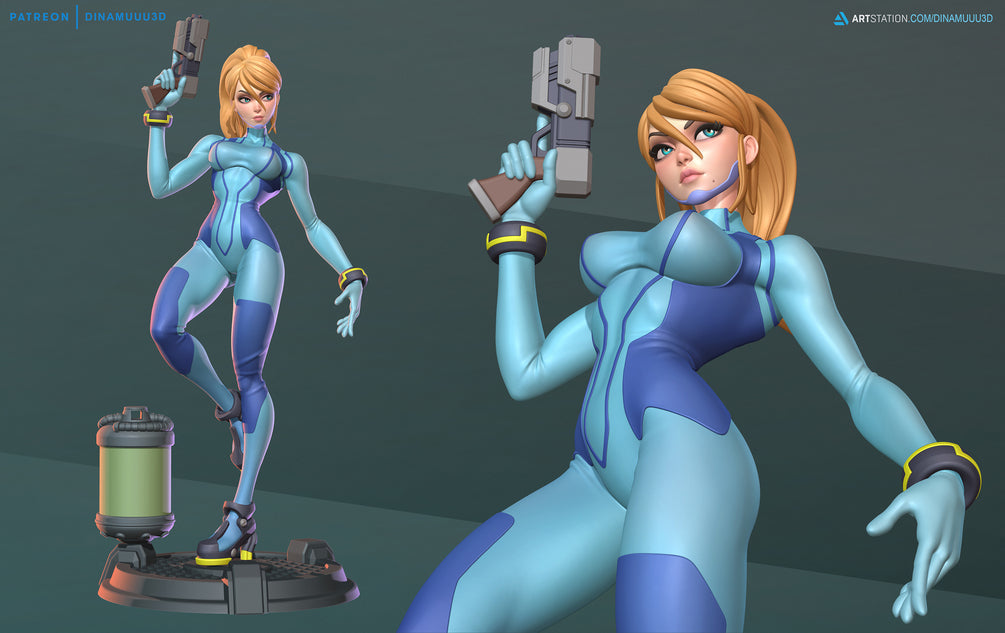 Samus Aran zero - diNamuuu3D SFW Fanart figurine