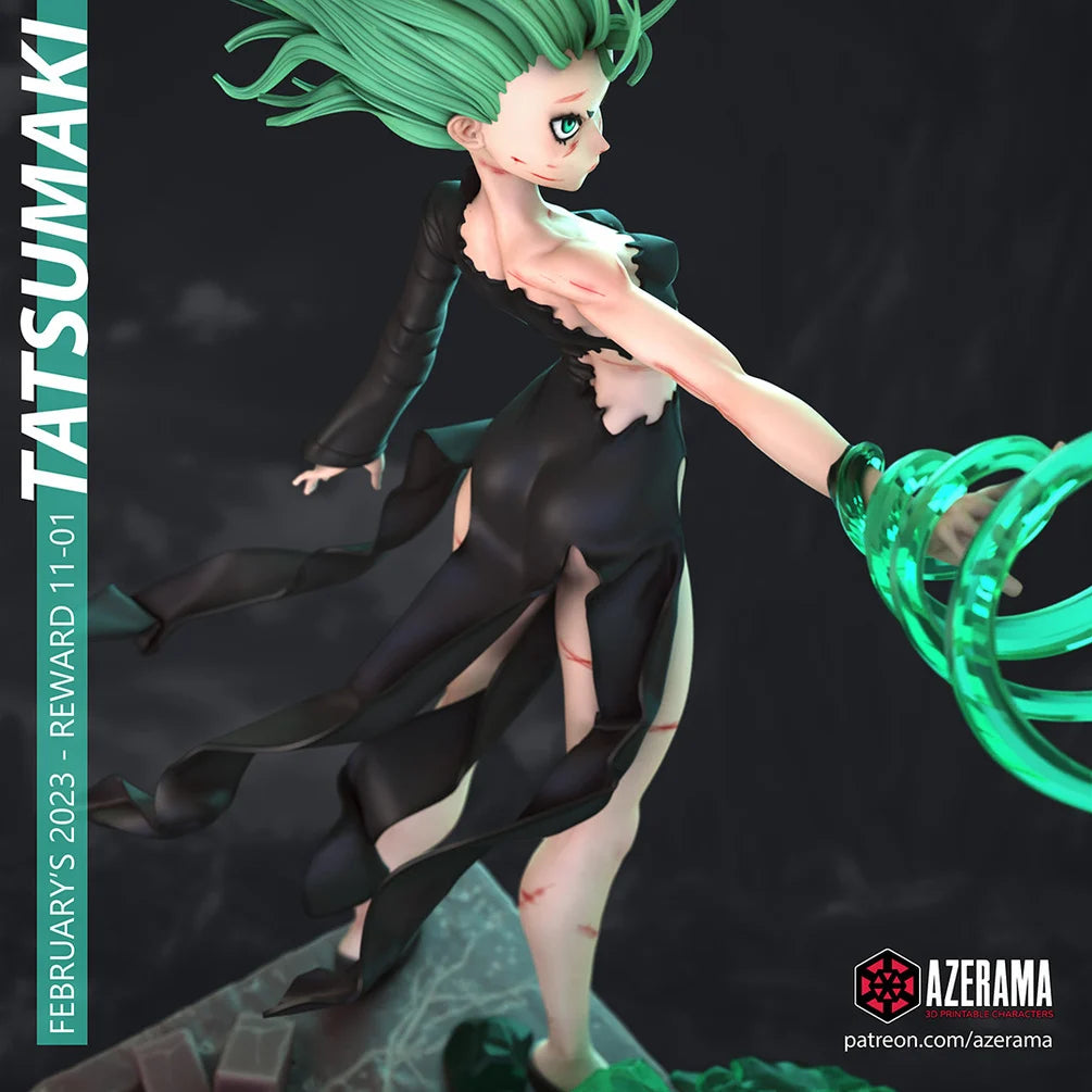 Tatsumaki Figurine | 8-Inch SLA Resin Print | Fully Painted by Azerama | SFW & NSFW Versions