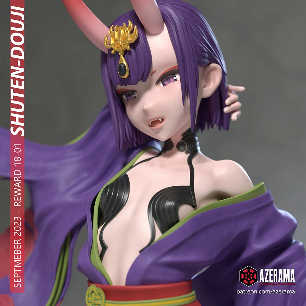 Shuten Douji Figurine | 8-Inch SLA Resin Print | Fully Painted by Azerama | SFW & NSFW Version