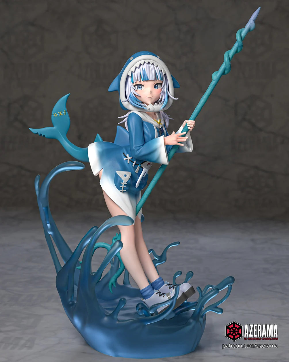 Gawr Gura Figurine | 8-Inch SLA Resin Print | Fully Painted by Azerama | SFW & NSFW Versions