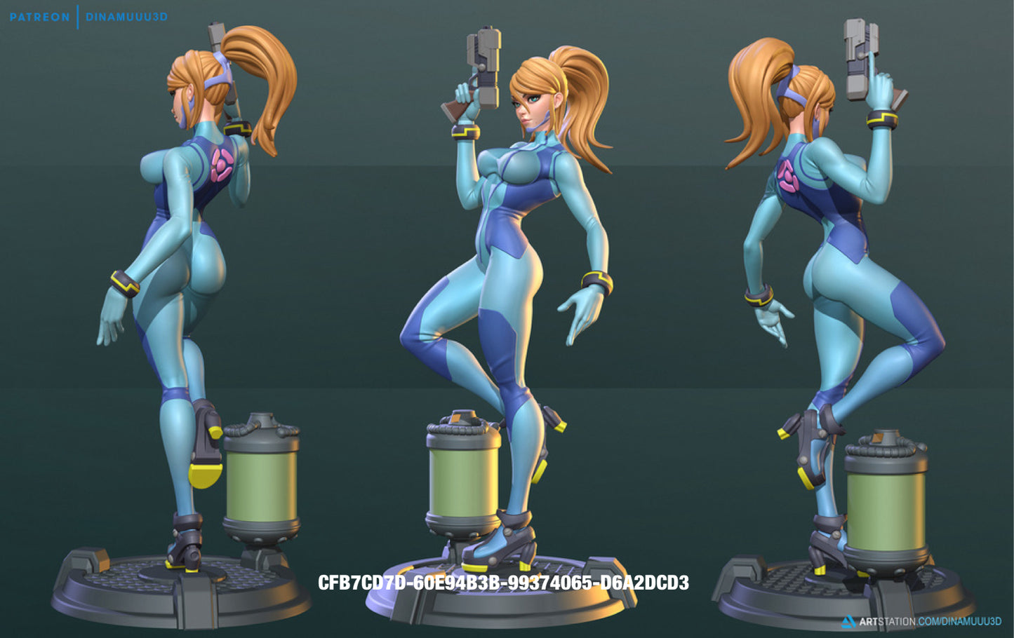 Samus Aran zero - diNamuuu3D SFW Fanart figurine