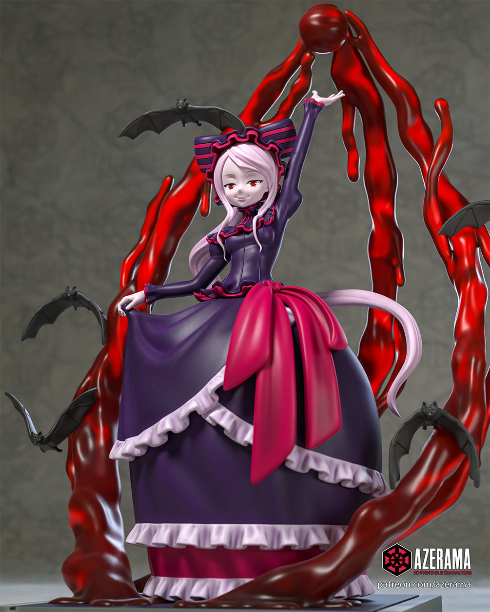 Shalltear Bloodfallen Figurine | 8-Inch SLA Resin Print | Fully Painted by Azerama | SFW & NSFW Versions