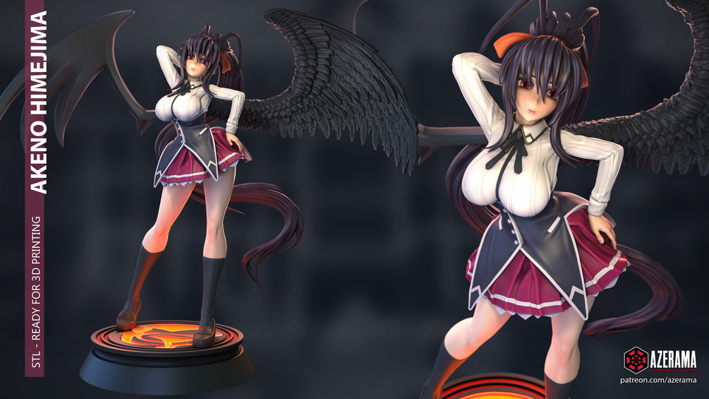 Akeno Himejima Figurine | 8-Inch SLA Resin Print | Fully Painted by Azerama | SFW & NSFW Versions