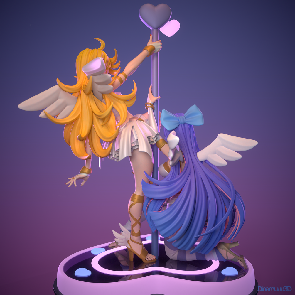 Panty and stocking - diNamuuu3D Fanart sculpture figurine