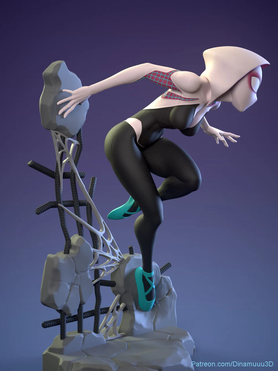 Gwen multiverse - diNamuuu3D Fanart sculpture