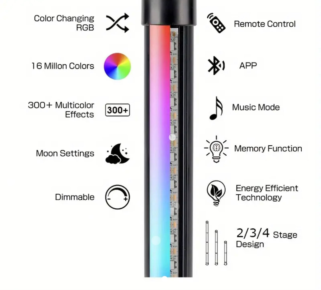 Multi-colored mood light for gaming room