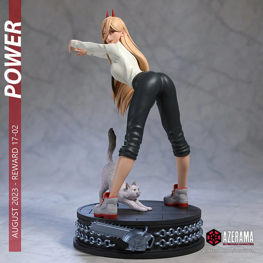 Power Chainsaw Man Figurine | 8-Inch SLA Resin Print | Fully Painted by Azerama | SFW & NSFW Versions