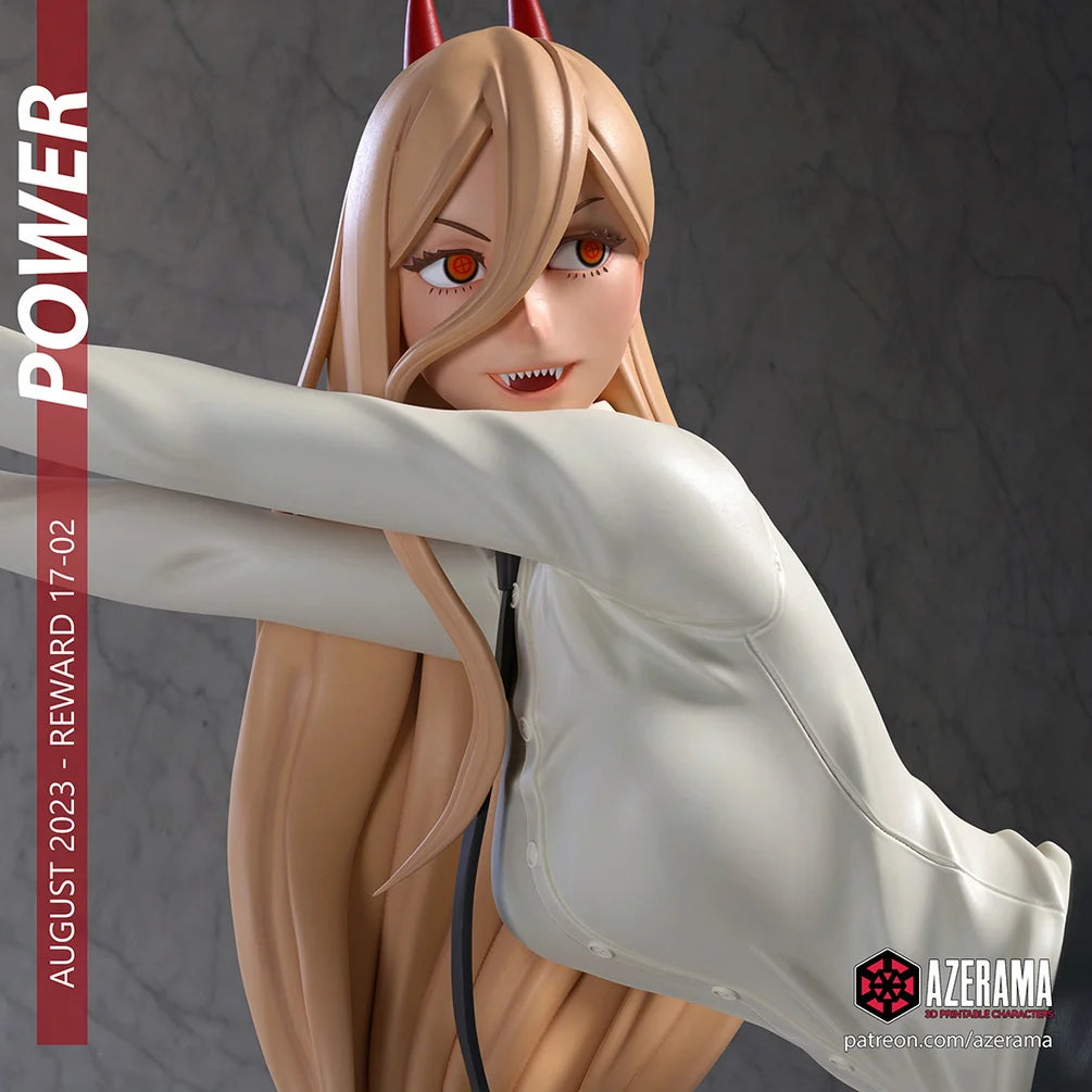 Power Chainsaw Man Figurine | 8-Inch SLA Resin Print | Fully Painted by Azerama | SFW & NSFW Versions