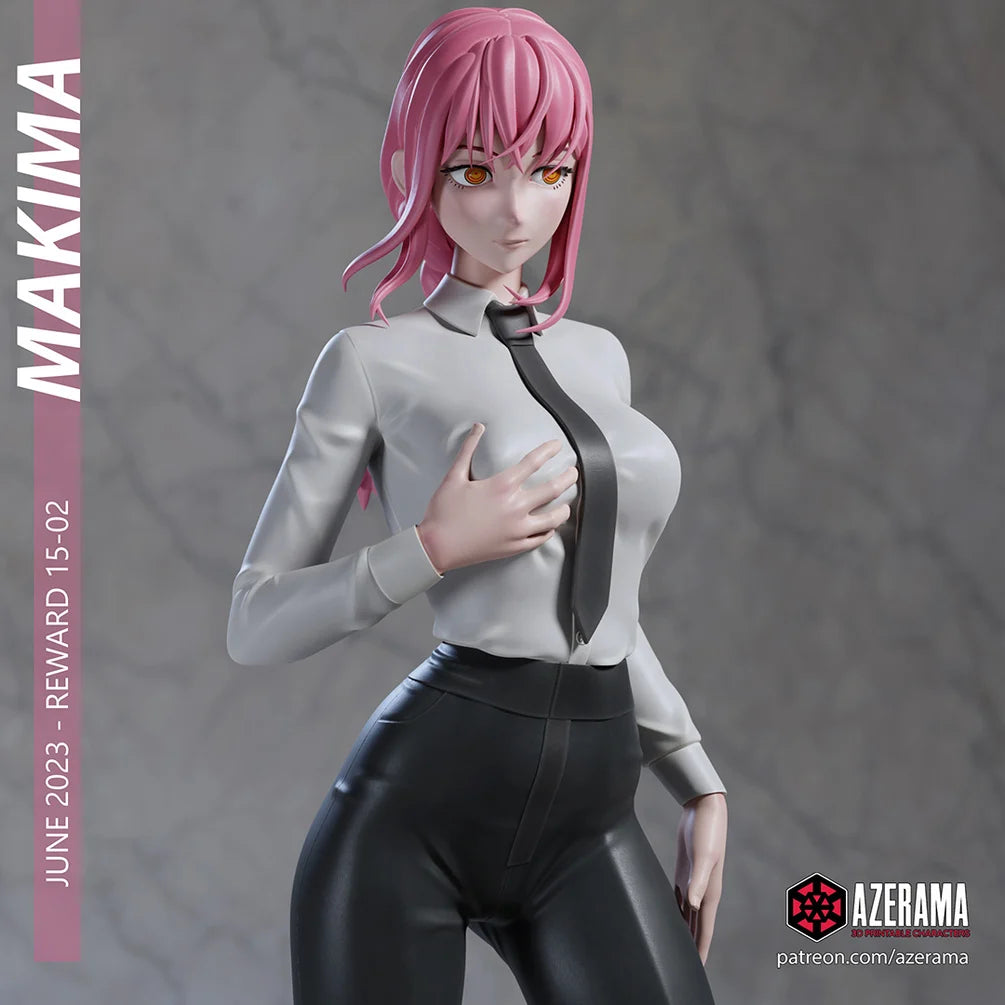 Makima Figurine | 8-Inch SLA Resin Print | Fully Painted by Azerama | SFW & NSFW Versions