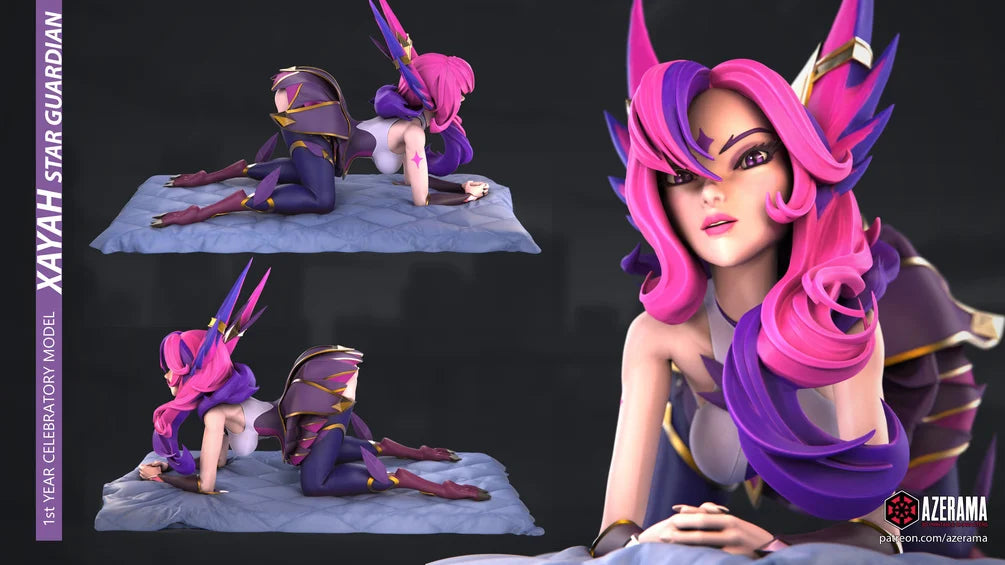 Xayah Figurine | 8-Inch SLA Resin Print | Fully Painted by Azerama | SFW & NSFW Versions