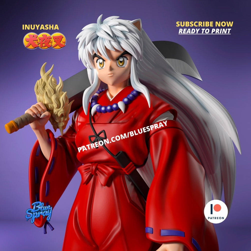 Inuyasha Figurine | 8-Inch SLA Resin Sculpture | Fully Painted by BlueSpray3D