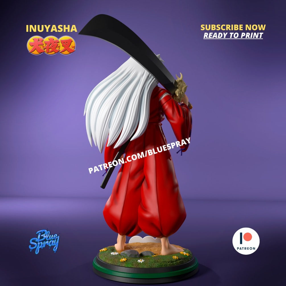 Inuyasha Figurine | 8-Inch SLA Resin Sculpture | Fully Painted by BlueSpray3D