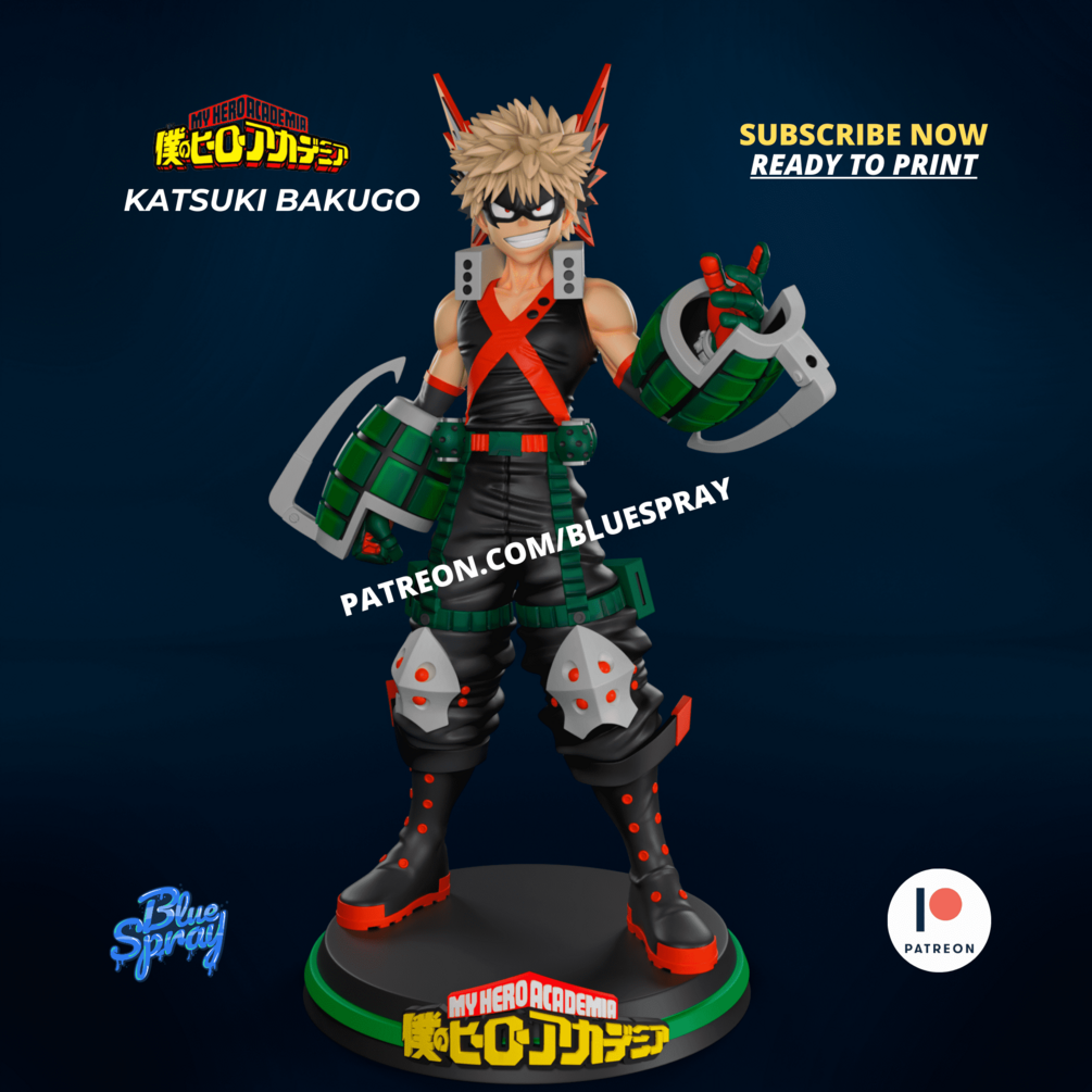 Katsuki Bakugo Figurine | 8-Inch SLA Resin Sculpture | Fully Painted by BlueSpray3D