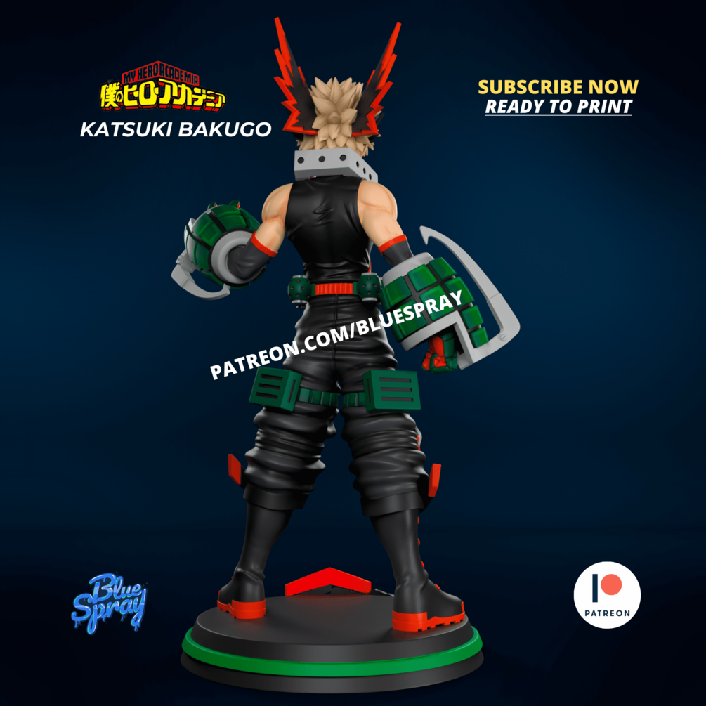 Katsuki Bakugo Figurine | 8-Inch SLA Resin Sculpture | Fully Painted by BlueSpray3D