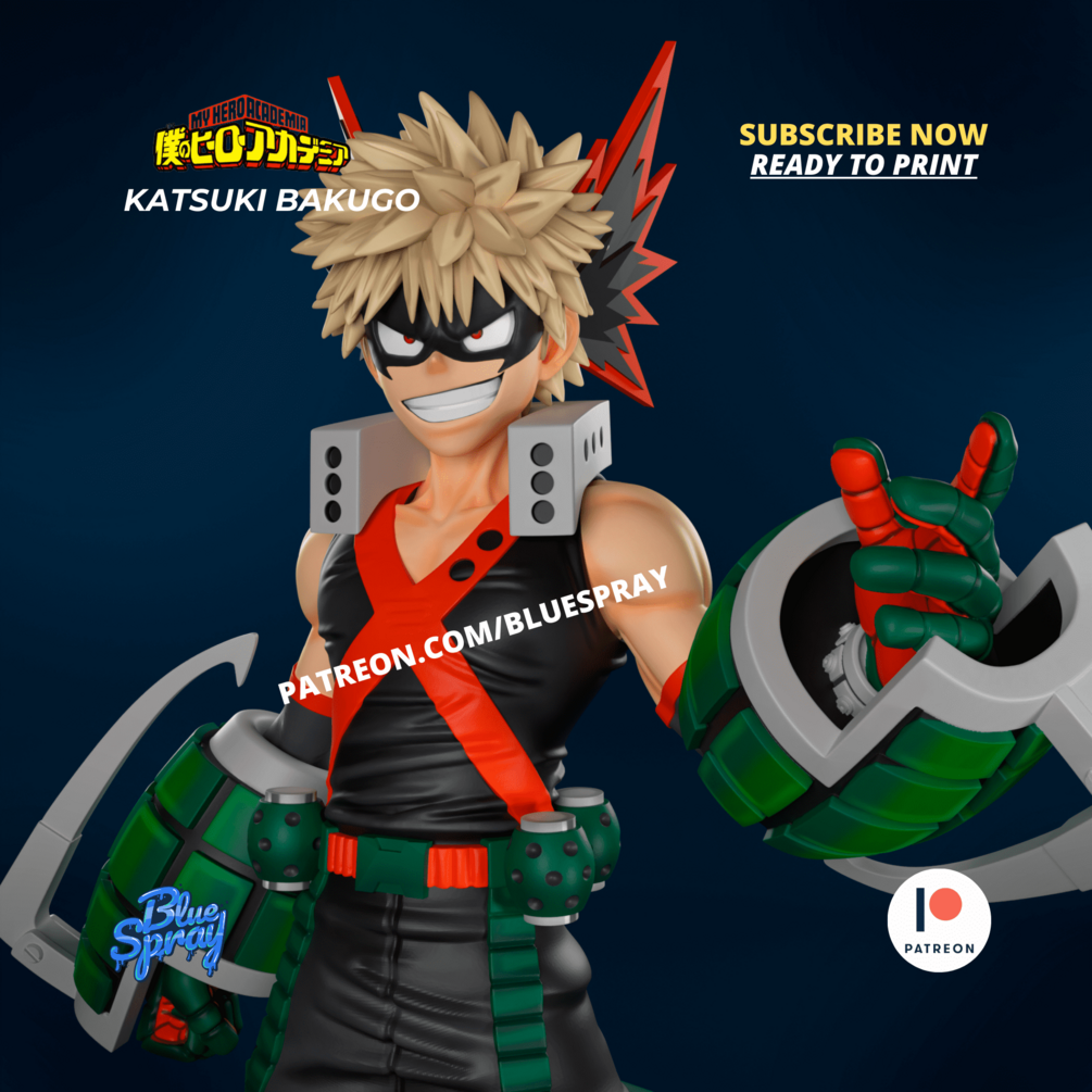 Katsuki Bakugo Figurine | 8-Inch SLA Resin Sculpture | Fully Painted by BlueSpray3D