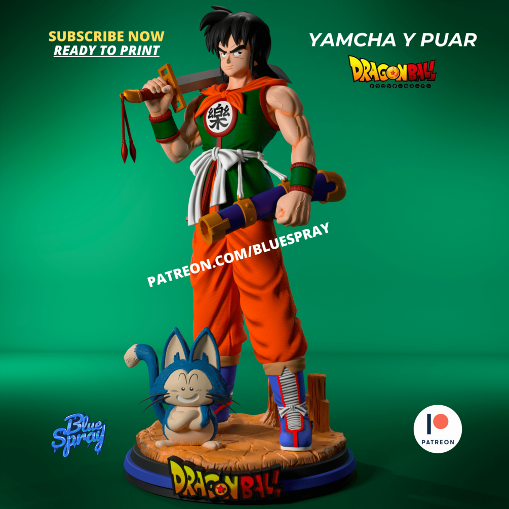 Yamcha Figurine | 8-Inch SLA Resin Sculpture | Fully Painted by BlueSpray3D