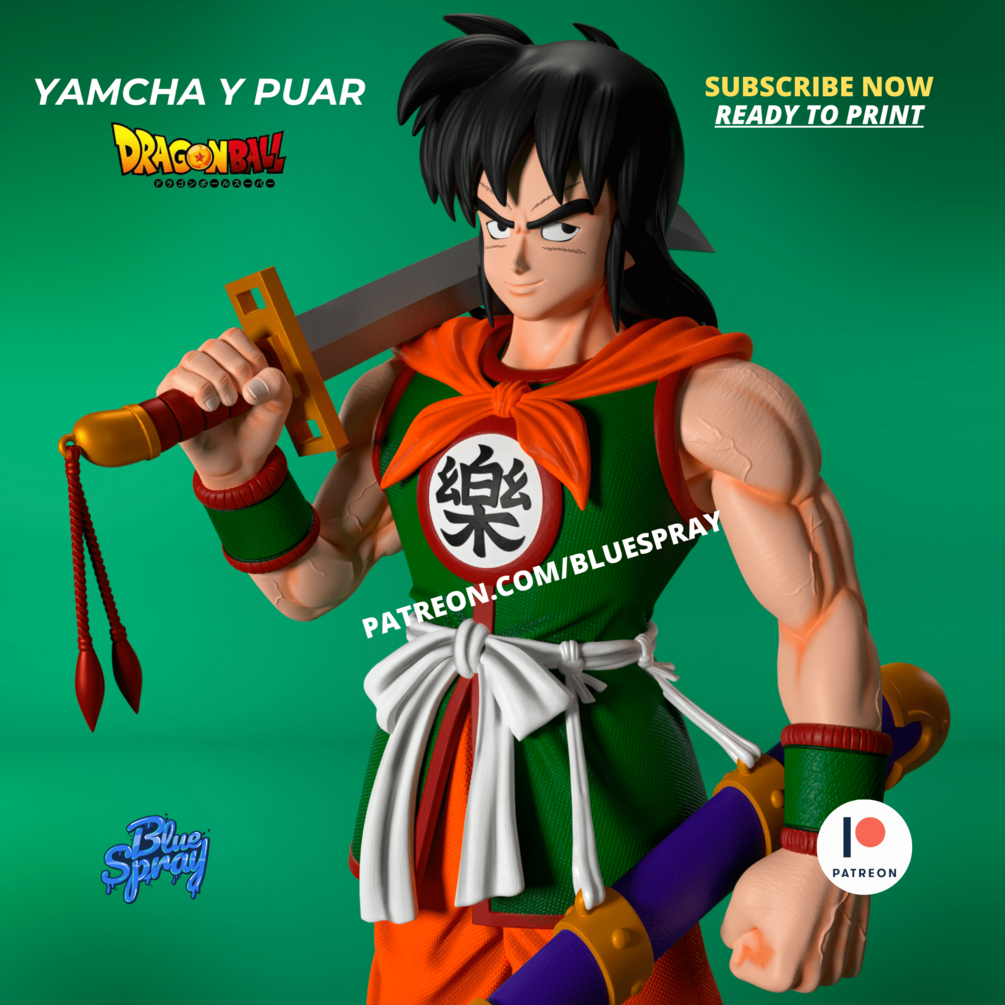 Yamcha Figurine | 8-Inch SLA Resin Sculpture | Fully Painted by BlueSpray3D