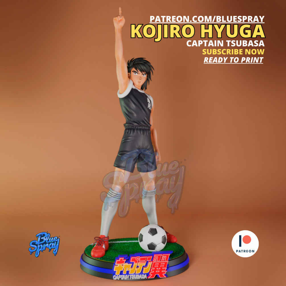 Kojiro Hyuga Figurine | 8-Inch SLA Resin Sculpture | Fully Painted by BlueSpray3D