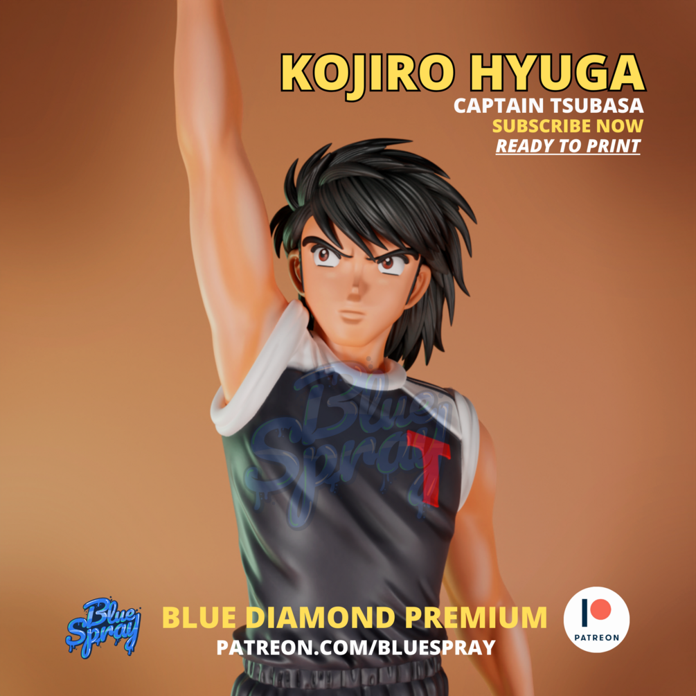 Kojiro Hyuga Figurine | 8-Inch SLA Resin Sculpture | Fully Painted by BlueSpray3D