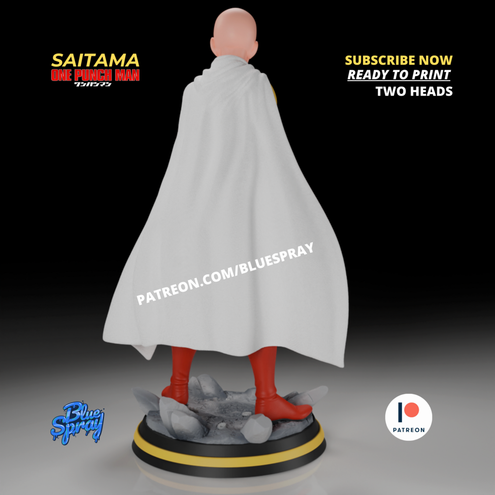 Saitama Figurine | 8-Inch SLA Resin Sculpture | Fully Painted by BlueSpray3D