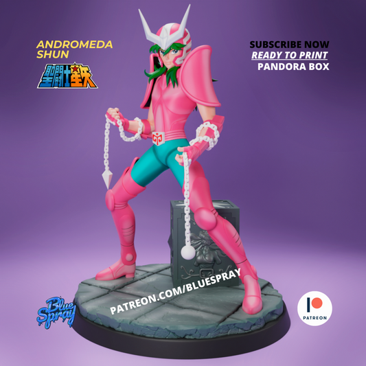 Andromeda Shun 8-inch Fully Painted Resin Figurine by BlueSpray3D | SLA Print | Anime Collectible