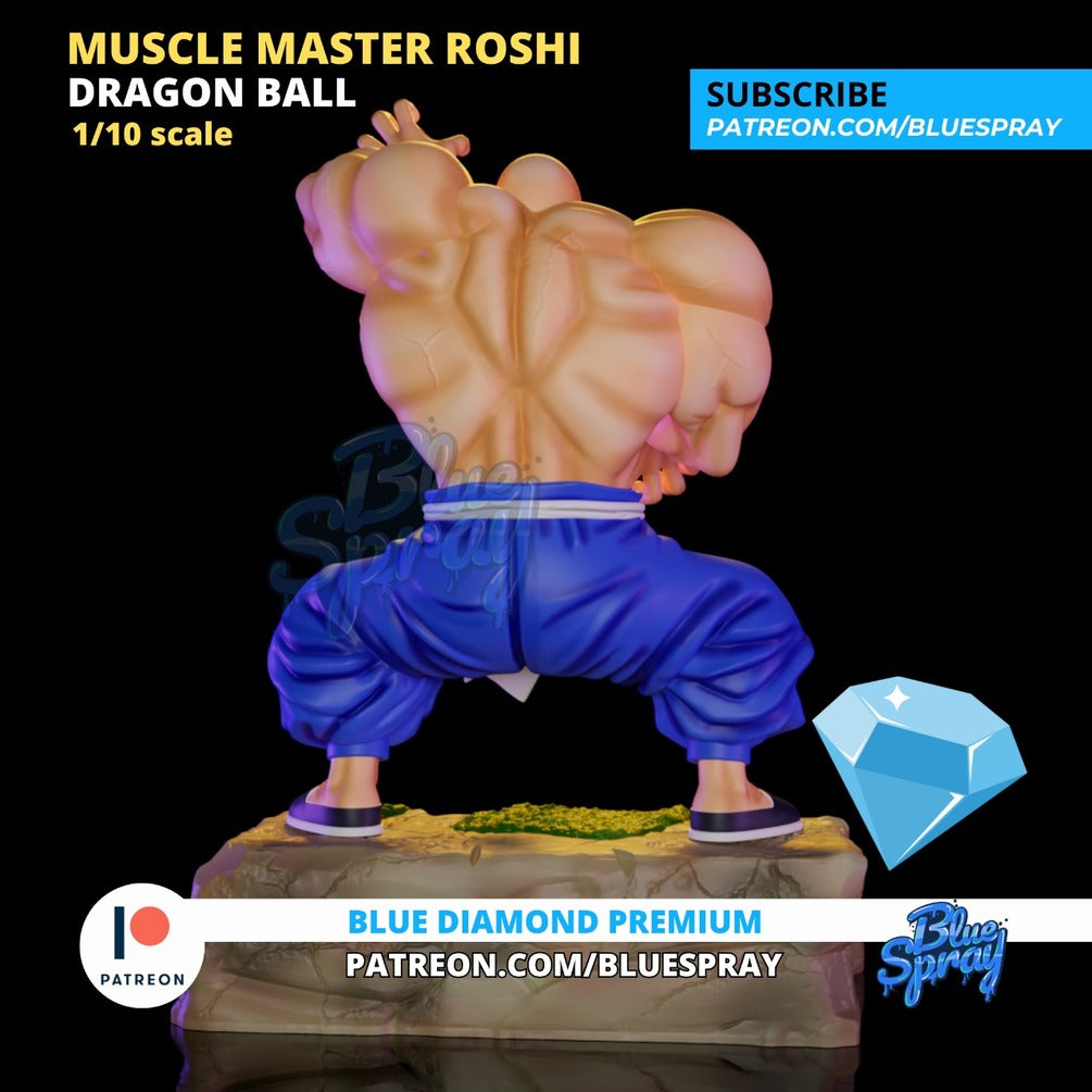 Master Roshi 8-inch Fully Painted SLA Resin Sculpture by BlueSpray3D