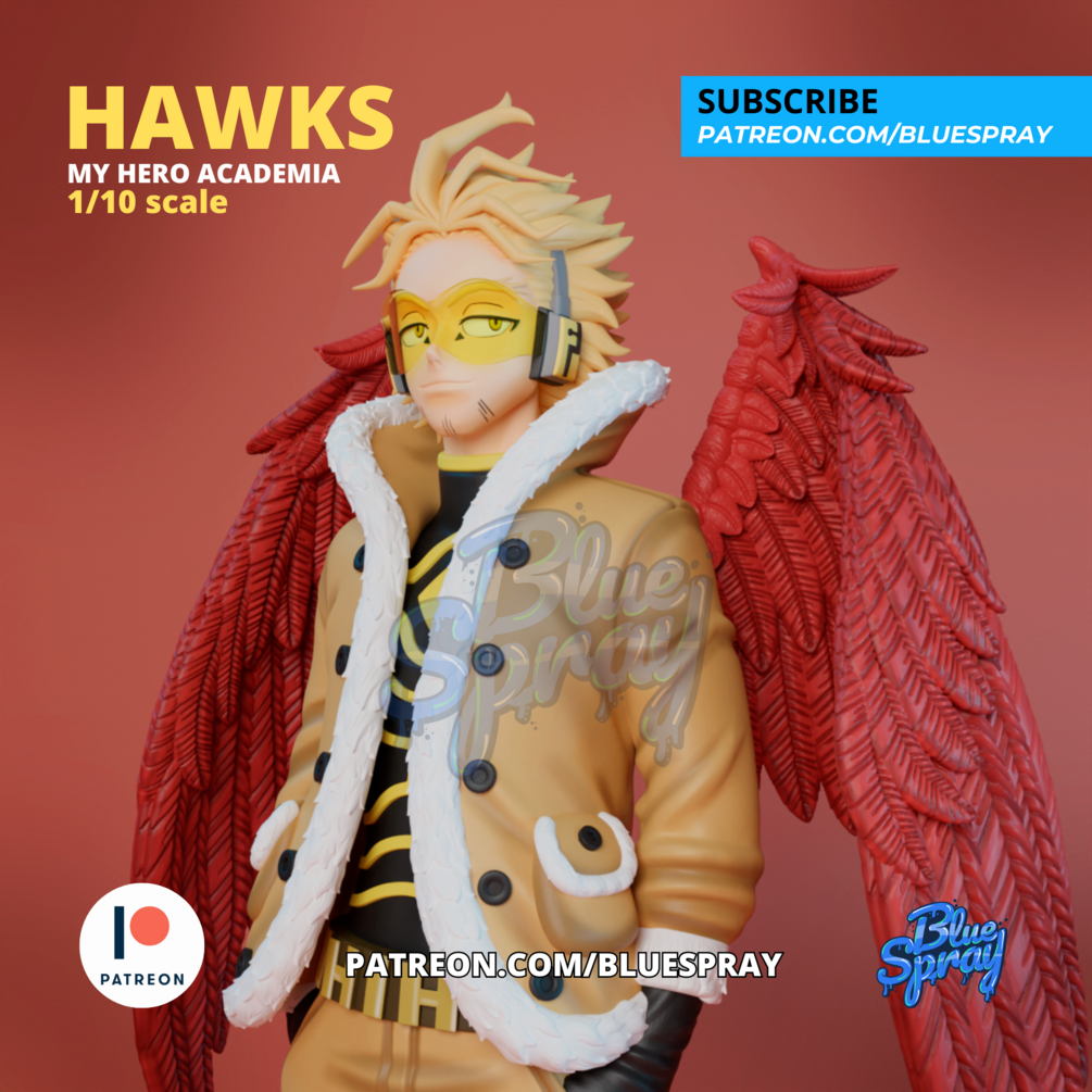 Hawks 8-inch Fully Painted SLA Resin Sculpture by BlueSpray3D