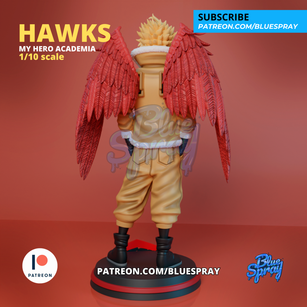 Hawks 8-inch Fully Painted SLA Resin Sculpture by BlueSpray3D