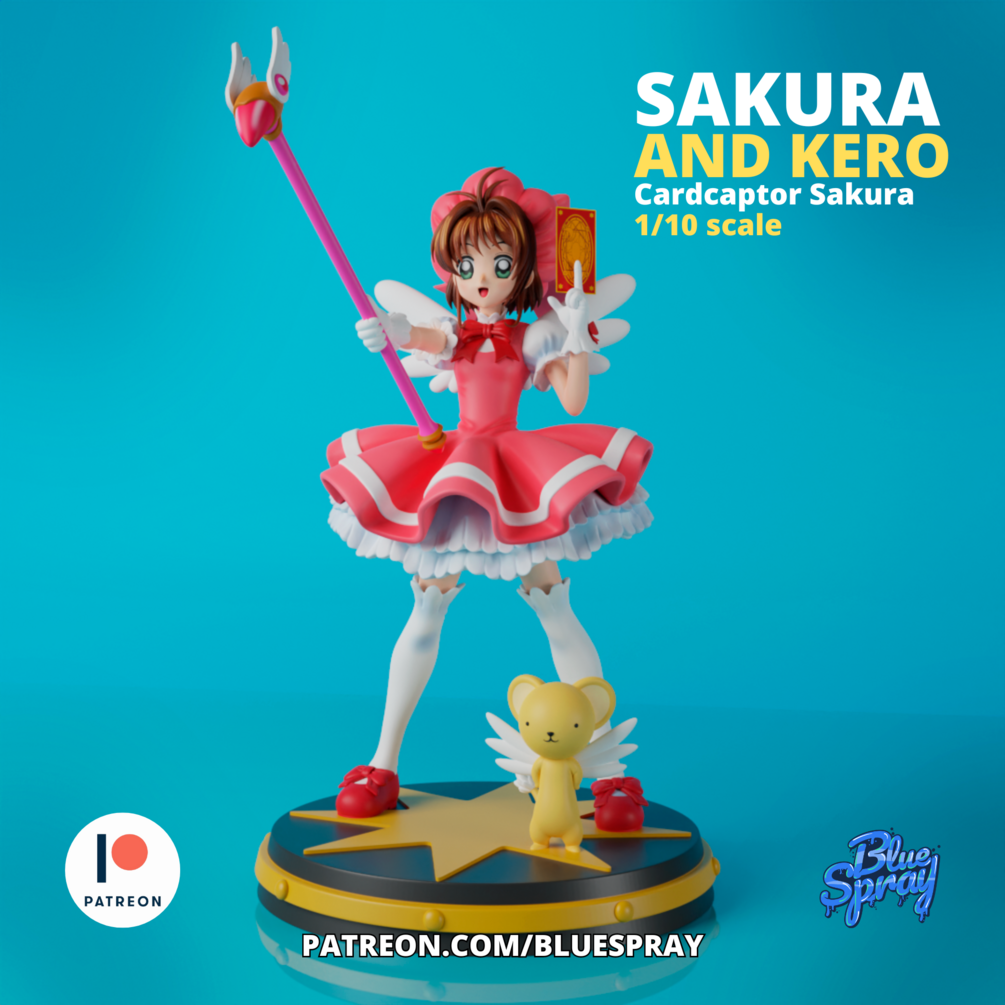 Sakura Kinomoto 8-Inch SLA Resin Sculpture by BlueSpray3D | Fully Painted Cardcaptor Sakura Figurine