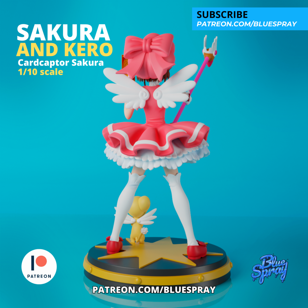 Sakura Kinomoto 8-Inch SLA Resin Sculpture by BlueSpray3D | Fully Painted Cardcaptor Sakura Figurine