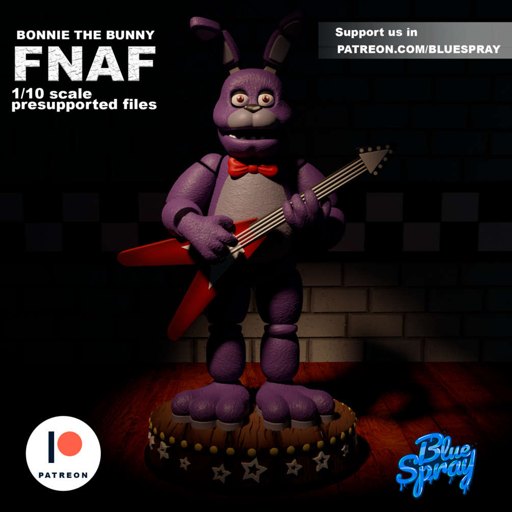 Bonnie the Bunny 8-Inch SLA Resin Sculpture by BlueSpray3D | Fully Painted Five Nights at Freddy's Figurine