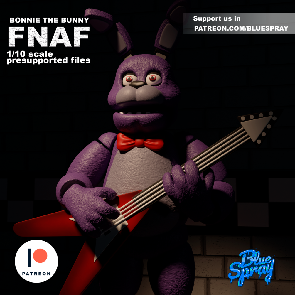 Bonnie the Bunny 8-Inch SLA Resin Sculpture by BlueSpray3D | Fully Painted Five Nights at Freddy's Figurine