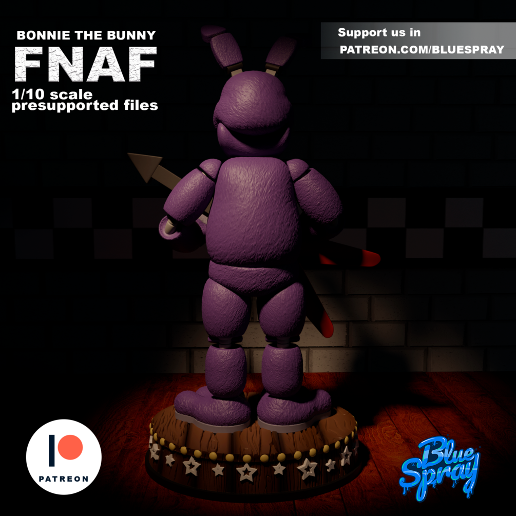 Bonnie the Bunny 8-Inch SLA Resin Sculpture by BlueSpray3D | Fully Painted Five Nights at Freddy's Figurine