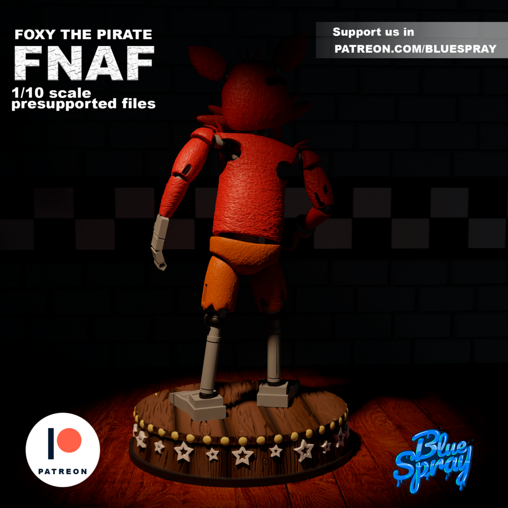 Foxy the Pirate 8-Inch SLA Resin Sculpture by BlueSpray3D | Fully Painted *Five Nights at Freddy's* Figurine