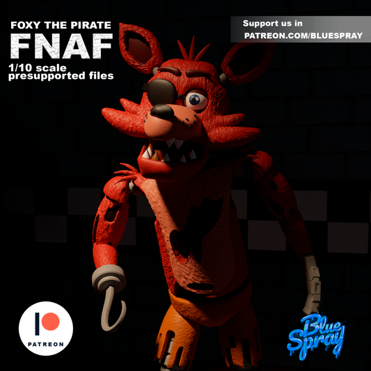 Foxy the Pirate 8-Inch SLA Resin Sculpture by BlueSpray3D | Fully Painted *Five Nights at Freddy's* Figurine