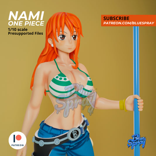 Nami 8-Inch SLA Resin Sculpture by BlueSpray3D | Fully Painted *One Piece* Figurine