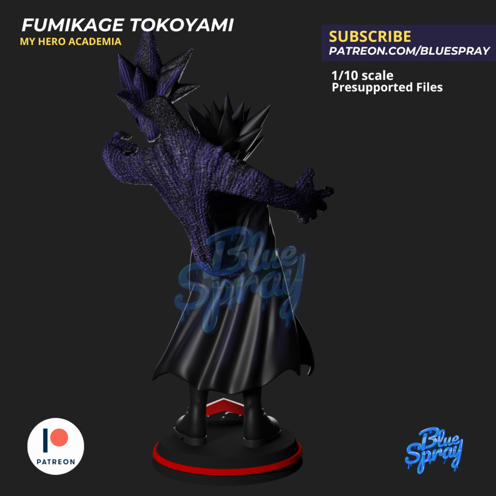 Fumikage Tokoyami 8-Inch SLA Resin Sculpture by BlueSpray3D | Fully Painted *My Hero Academia* Figurine