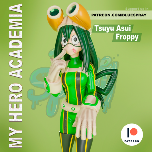 Froppy 8-Inch SLA Resin Sculpture by BlueSpray3D | Fully Painted *My Hero Academia* Figurine