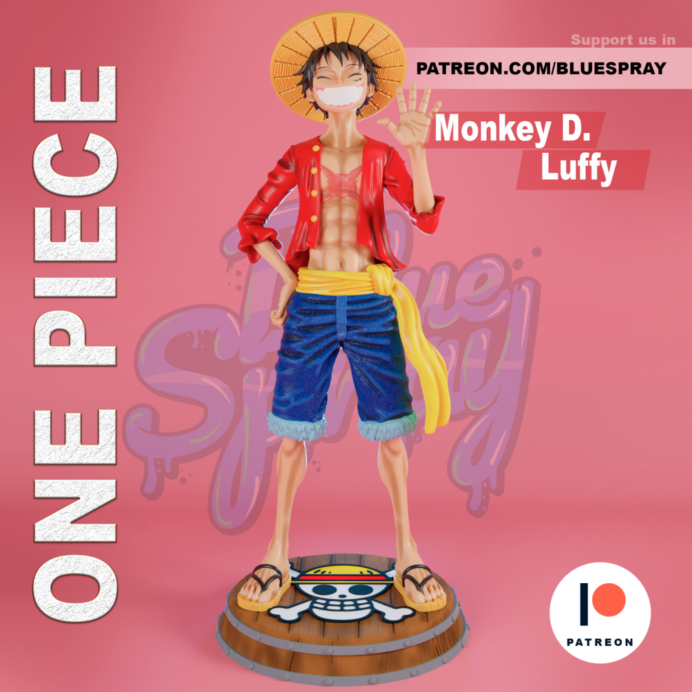 Monkey D. Luffy 8-Inch SLA Resin Sculpture by BlueSpray3D | Fully Painted *One Piece* Figurine