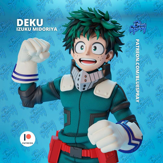 Deku 8-Inch SLA Resin Sculpture by BlueSpray3D | Fully Painted *My Hero Academia* Figurine