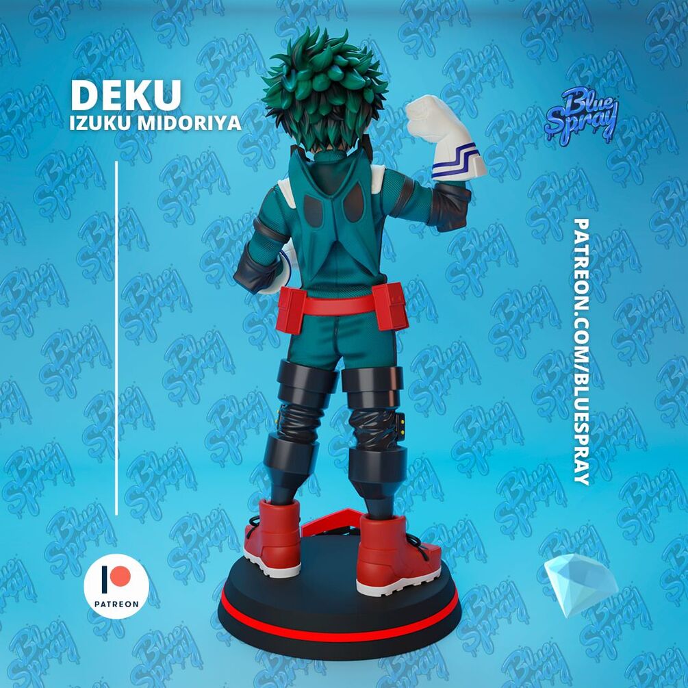 Deku 8-Inch SLA Resin Sculpture by BlueSpray3D | Fully Painted *My Hero Academia* Figurine