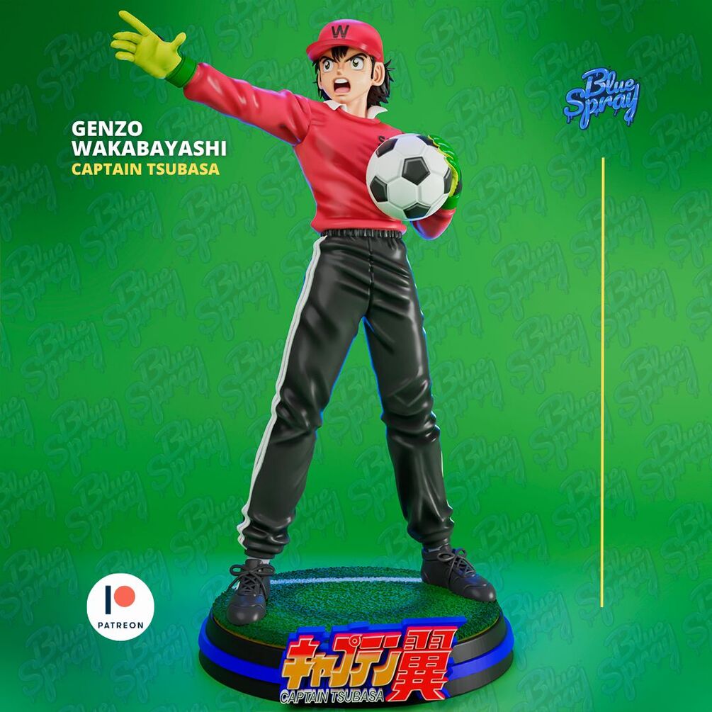 Genzo Wakabayashi 8-Inch SLA Resin Sculpture by BlueSpray3D | Fully Painted *Captain Tsubasa* Figurine