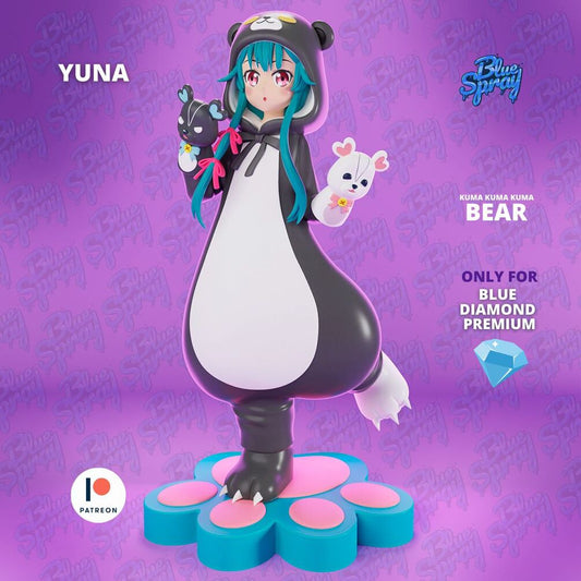 Yuna 8-Inch SLA Resin Sculpture by BlueSpray3D | Fully Painted *Kuma Kuma Kuma Bear* Figurine