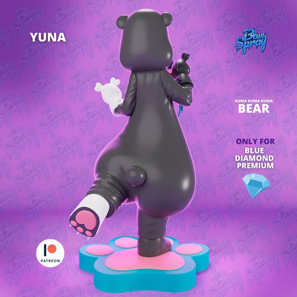 Yuna 8-Inch SLA Resin Sculpture by BlueSpray3D | Fully Painted *Kuma Kuma Kuma Bear* Figurine