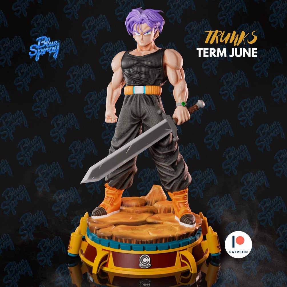 Trunks 8-Inch SLA Resin Sculpture by BlueSpray3D | Fully Painted *Dragon Ball Z* Figurine