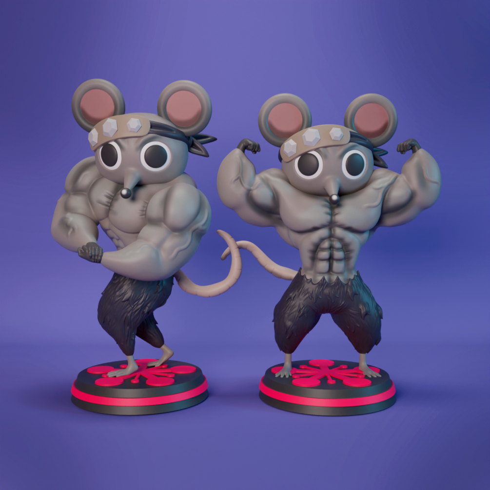 Uzui Ninja Mice 8-Inch SLA Resin Sculpture by BlueSpray3D | Fully Painted *Demon Slayer* Figurine