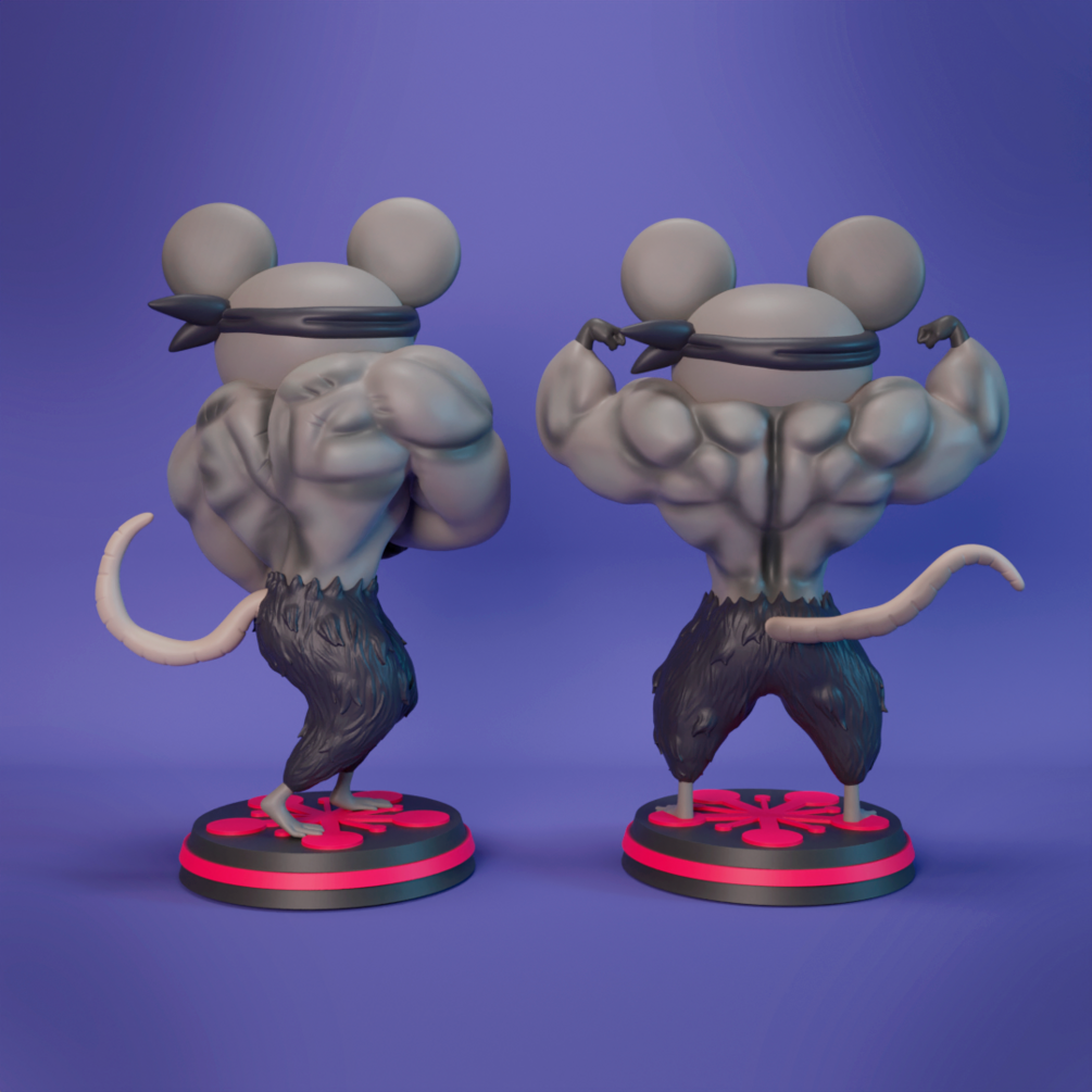 Uzui Ninja Mice 8-Inch SLA Resin Sculpture by BlueSpray3D | Fully Painted *Demon Slayer* Figurine